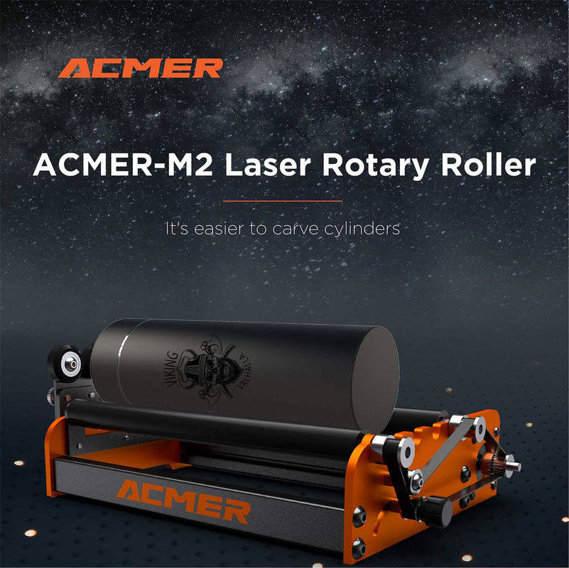 Acmer M2 लेजर उत्कीर्णक रोटरी रोलर वाई अक्ष रोटरी 360 डिग्री रोलर लेजर उत्कीर्णक