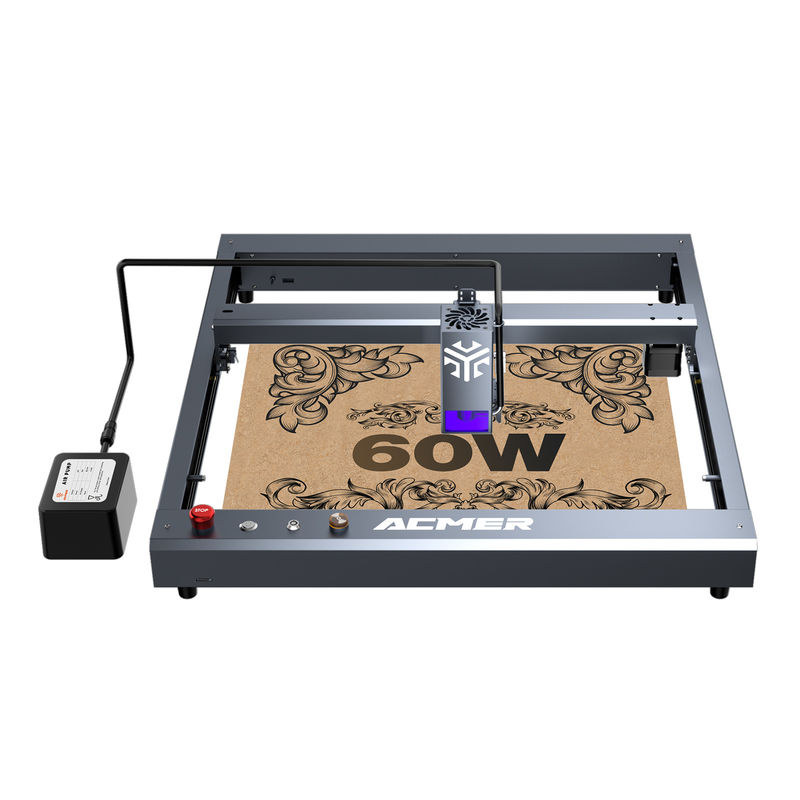 ACMER P2 60W - 68W डेस्कटॉप लेजर उत्कीर्णन मशीन डीसी 24V 6A / 8A उच्च गति